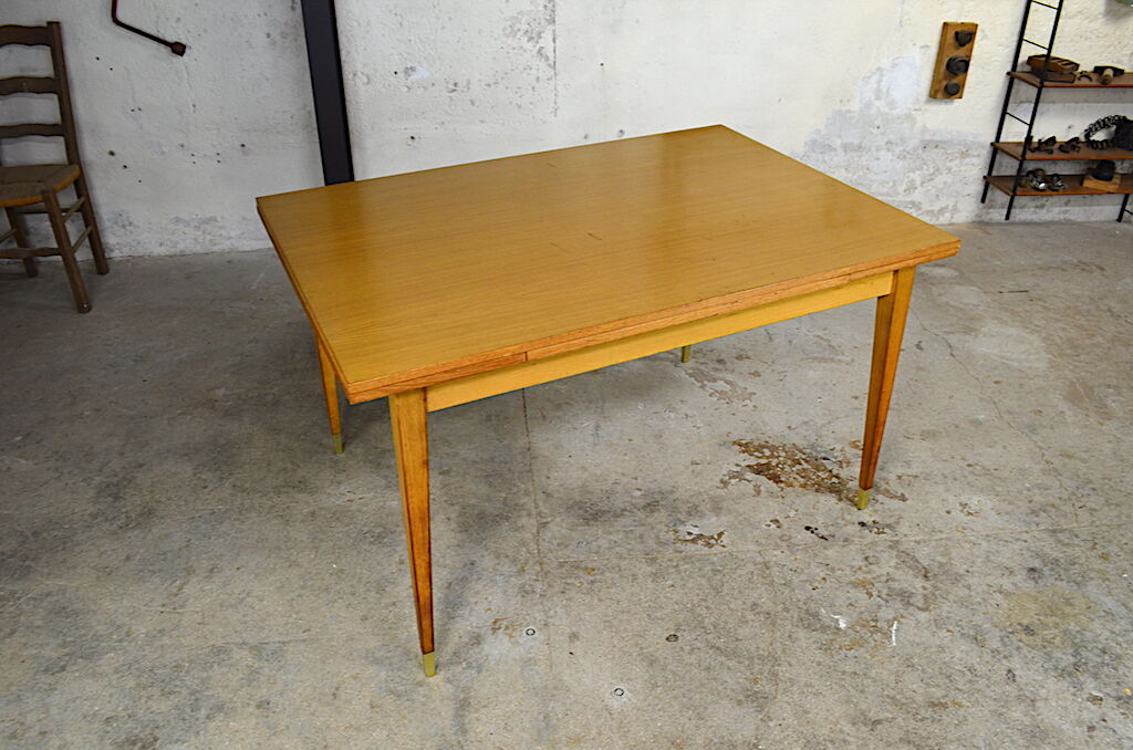 Table pierrette oak clear vintage 1960