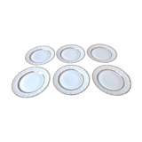 Limoges Bernardaud porcelain dessert plates - vintage co. 60s, white & gold