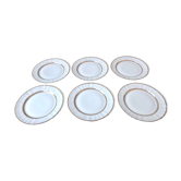 Assiettes à dessert porcelaine de Limoges Bernardaud & Cie vintage 60 blanc & or