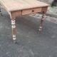Old patina farm table turned feet