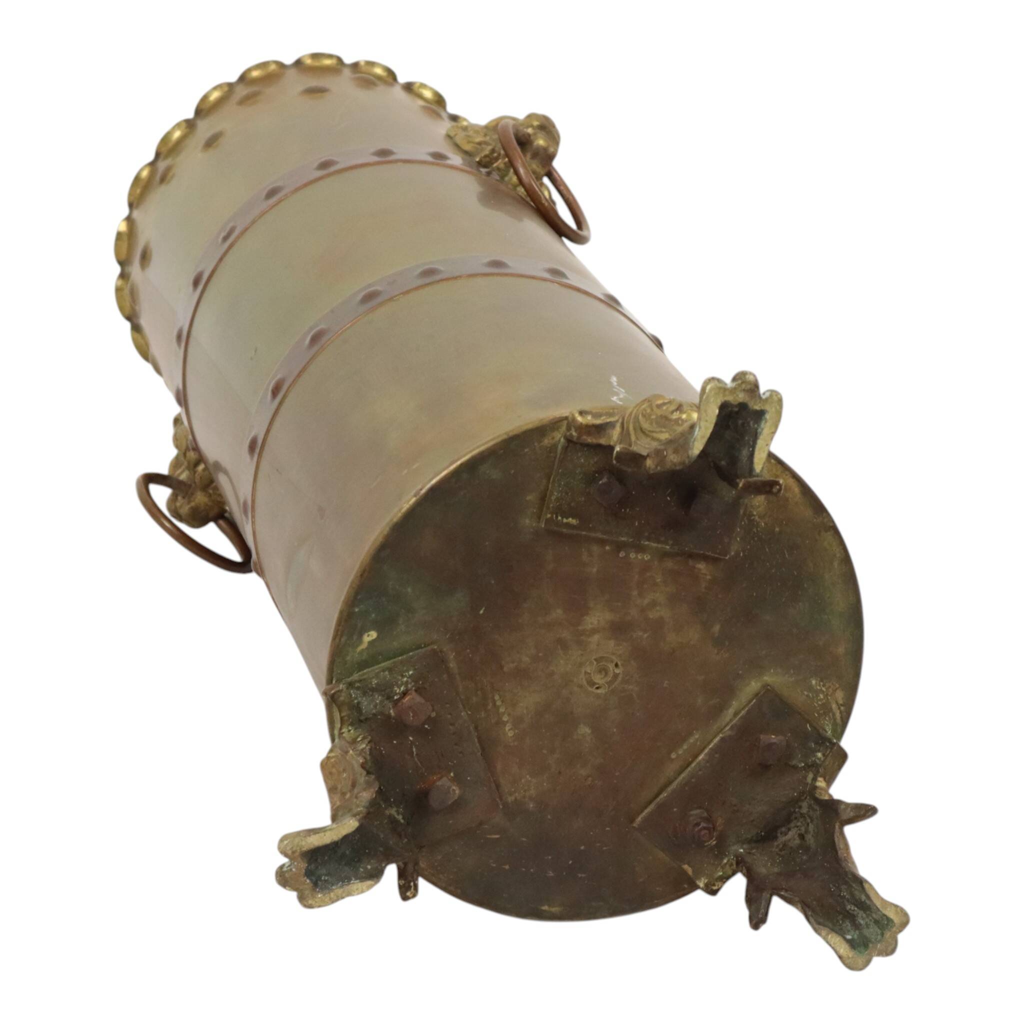 Unique XL Artillery Shell Umbrella Stand – WWI Trench Art (1915) – Lion Hea