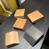 Table in light solid oak, vitrified, for 8, 10, 12 people comfort with metal legs in X