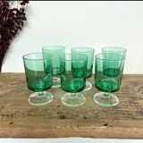 6 petits verres luminarc vert émeraude