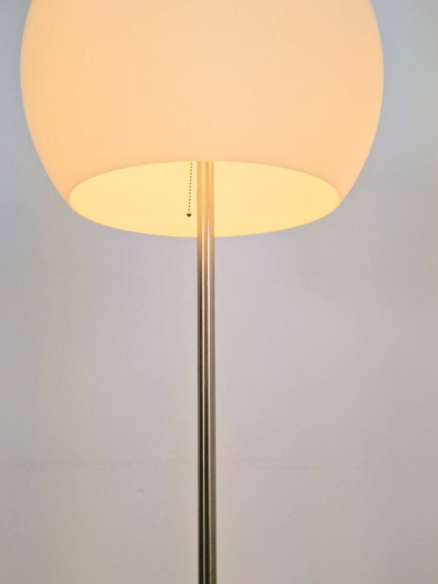 Vintage Opaline Glass Globe Floor Lamp from Hufnagel Leuchten, Germany, 1970s