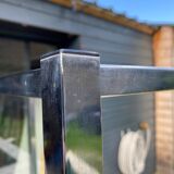 Display bookshelf modular wall shelf glass and chrome vintage 1970s