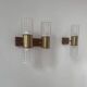 Pair of vintage wall lights, brass and molded glass, Sweden 1960s