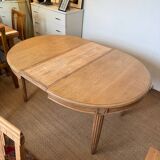 Table à manger extensible ovale Art Déco en bois