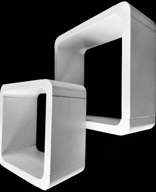 Etagères Vintage • 2 Éléments modulables • Bois Laqué • 1970-1980
