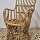 Fauteuil en Rotin Bambou vintage 1950s design -H85cm