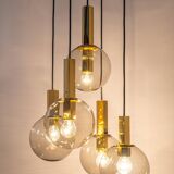 Grand cascading chandelier design with smoked glass by Cosack, Germany, 1970s.