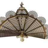 Fire screen fireplace fan bronze snake model