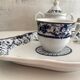You & Me Coffee Set Fine Italian Porcelain "Belle Époque" Duo Blue