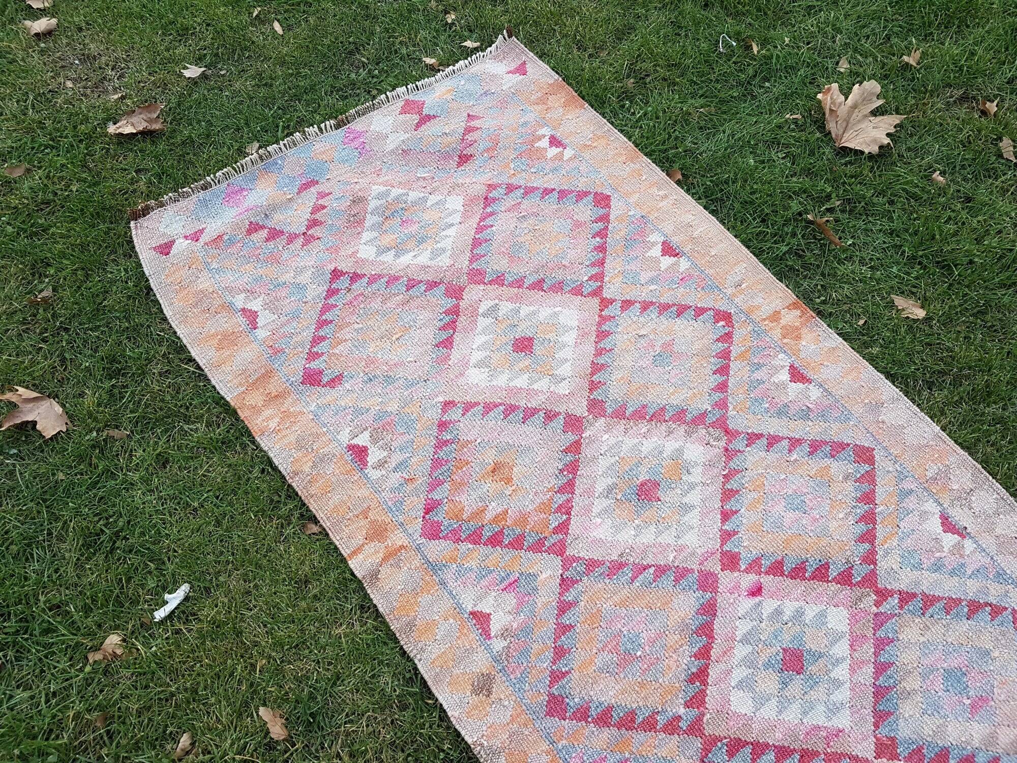Vintage Turkish hallway rug 80x300 cm
