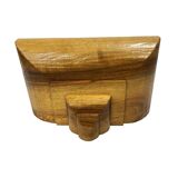 Solid Wooden Shelf, Wall Console, Acacia, Art Deco Style, France, 1930s