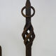 Large pair of cast iron chimney chenets. France 19th century