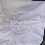 Pillowcase, white cotton cushion cover, embroidered with flowers with days, art deco