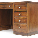 Flat desk in varnished wood