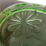Rectangular dish in transparent green glass
