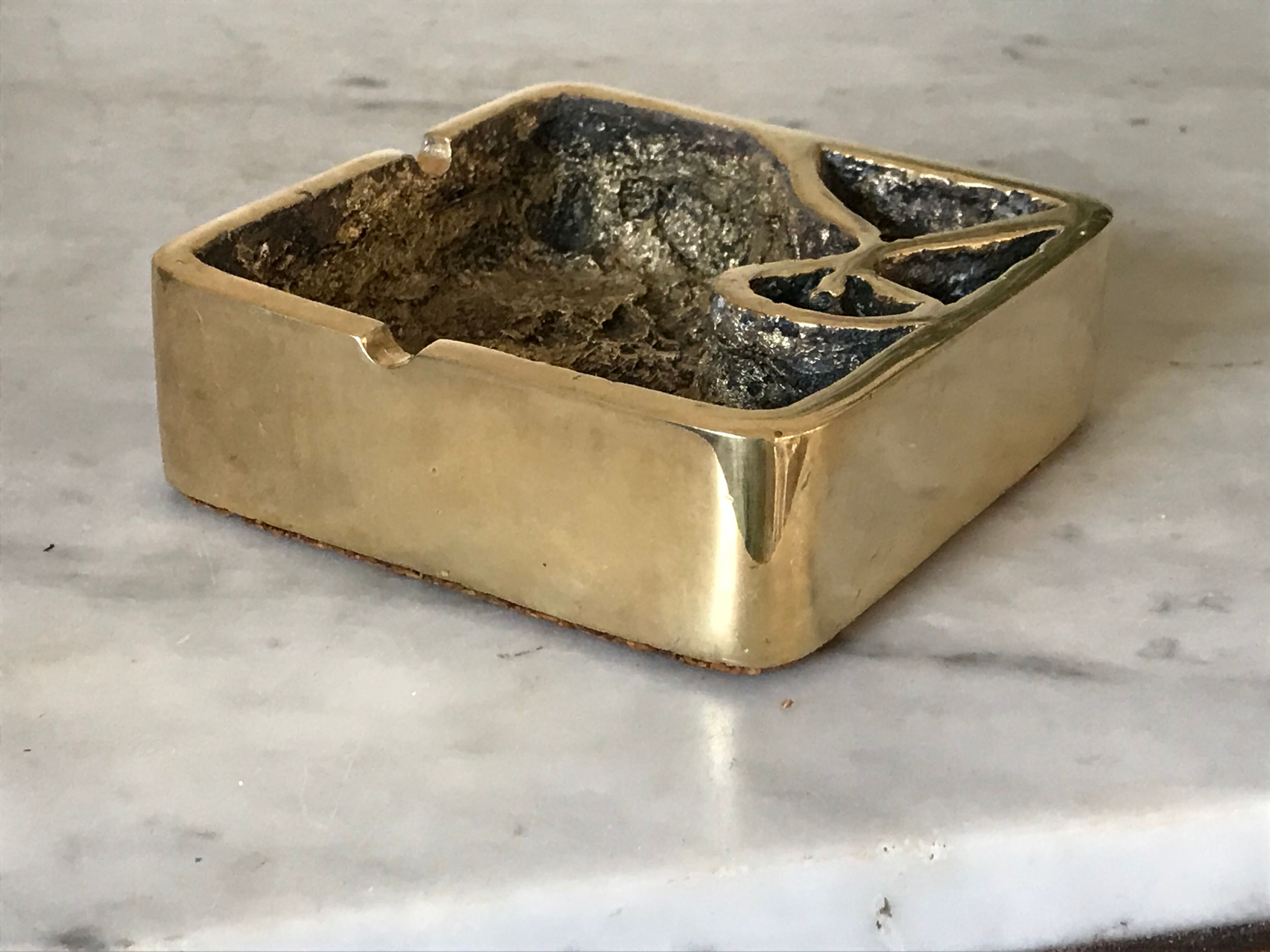 Solid brass ashtray