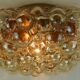 large mid century modern 1960's 1970's bubble amber glass CEILING LIGHT
