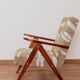 Beige safari fabric Scandinavian armchair Zig Zag 1970