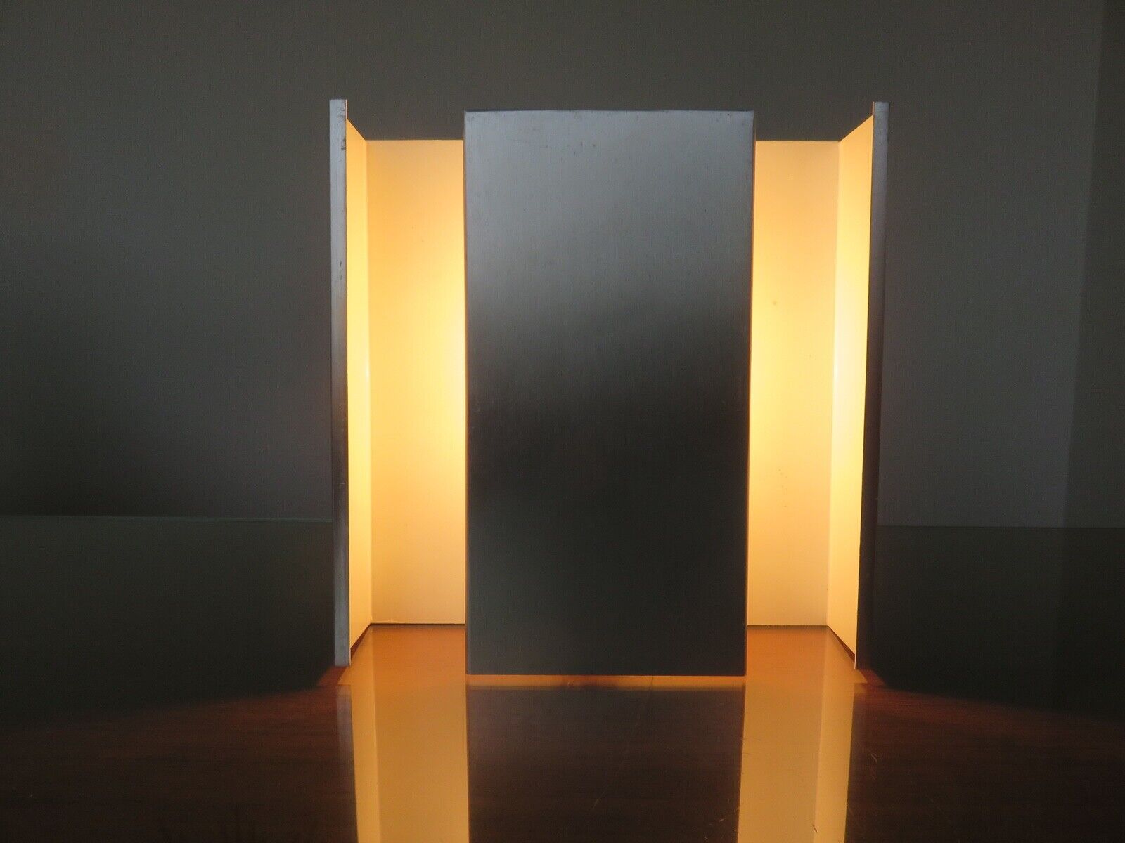 Series of 3 aluminum wall lamps, modernist, minimalist 70s