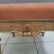 2 stools, poufs, footrests in Louis XVI style, made of wood and suede.