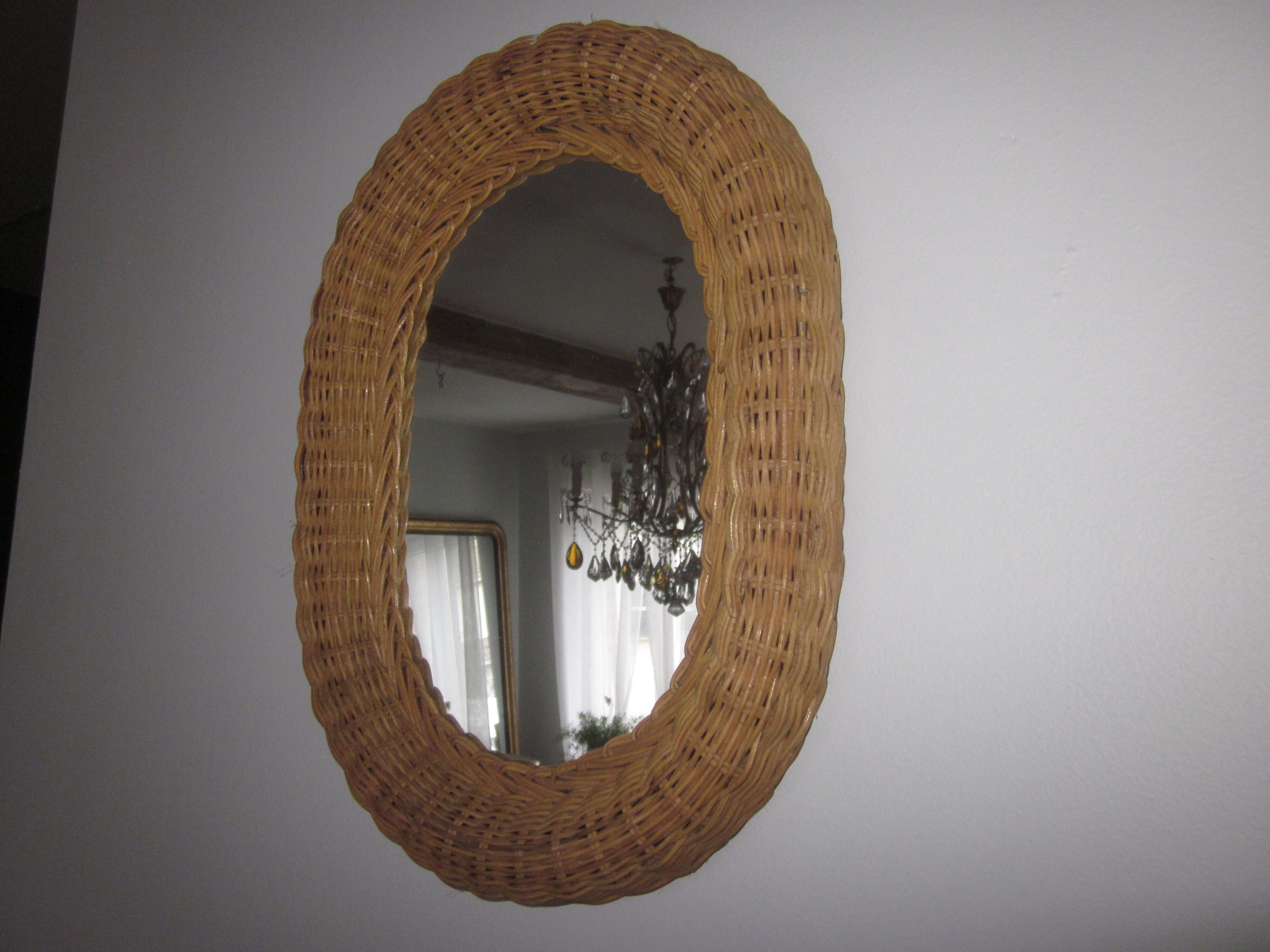 Vintage rattan mirror