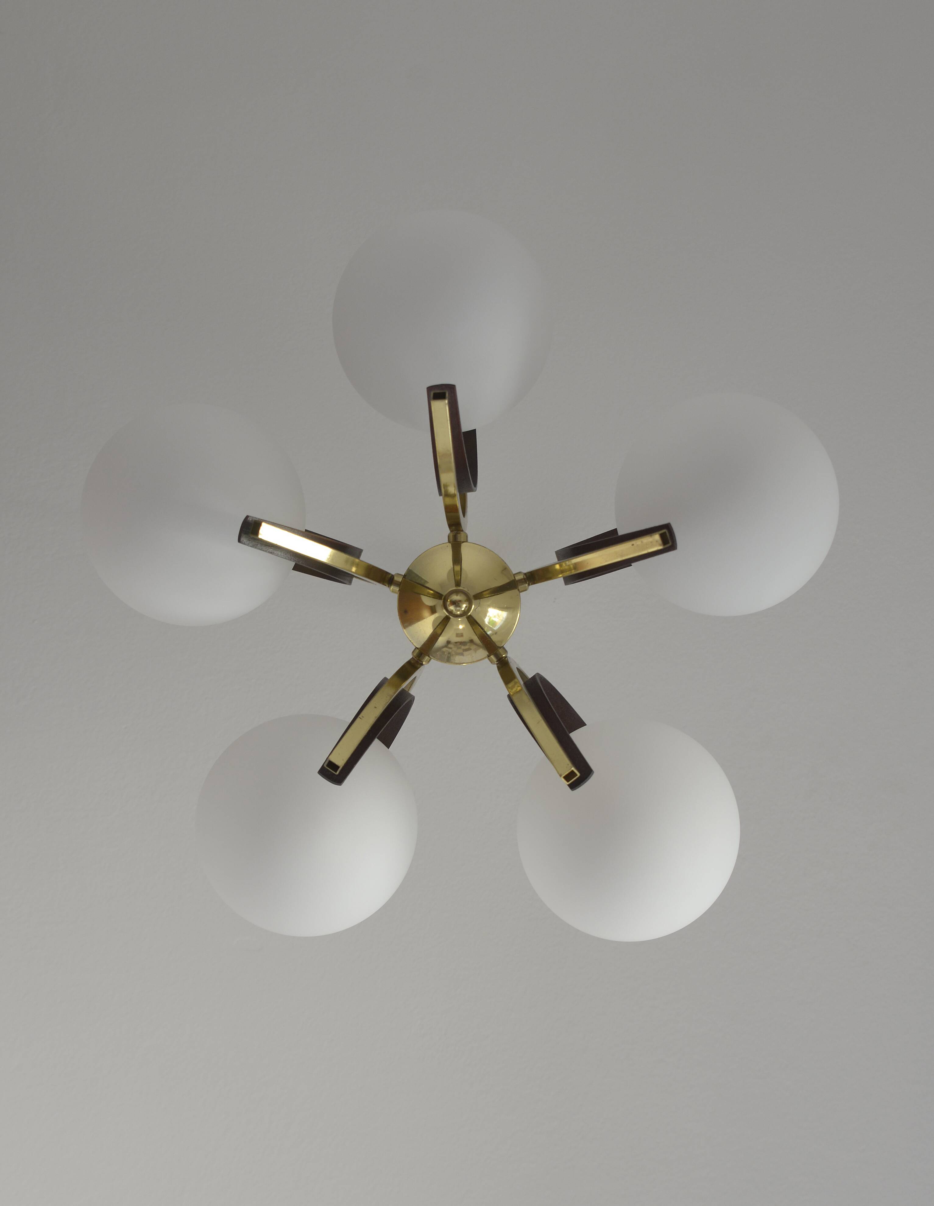 Lustre style années 50 / Suspension Sputnik vintage / Lampe suspendue
