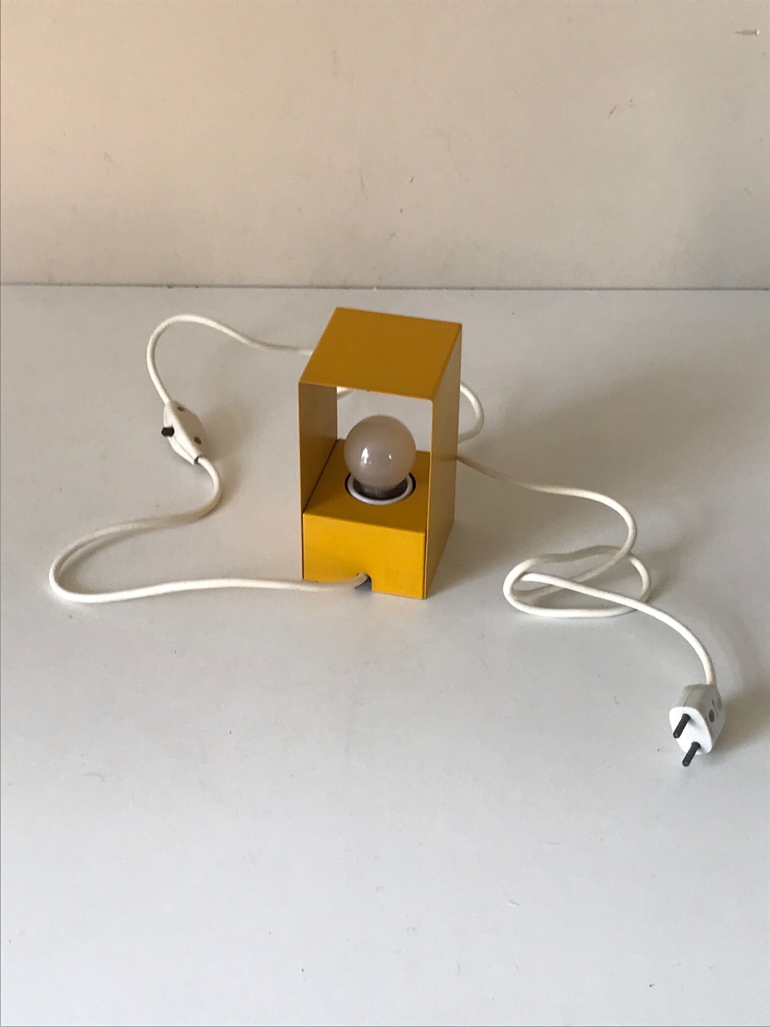 Vintage yellow metal modernist lamp or applique 60