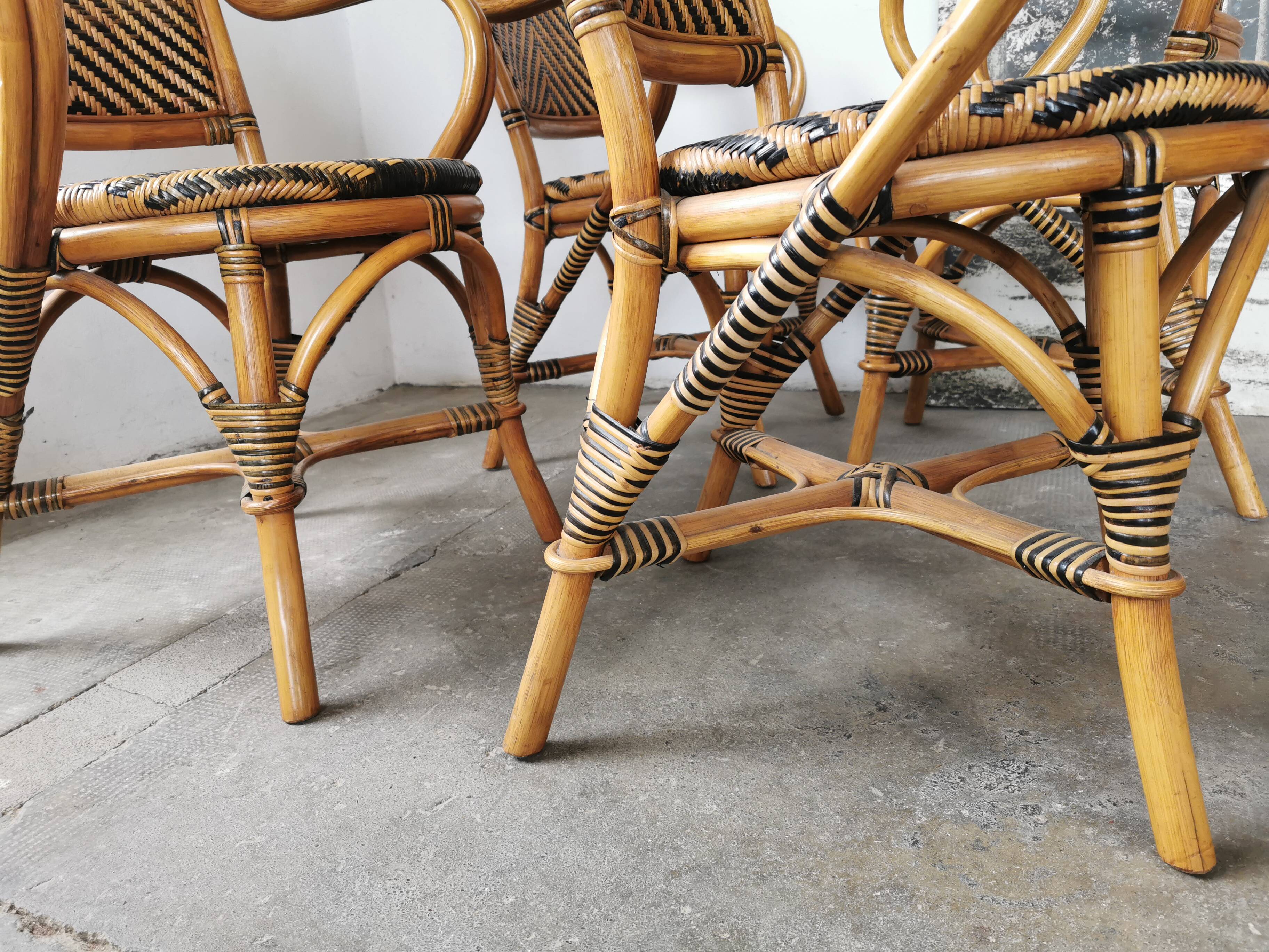Set de 4 fauteuils en rotin