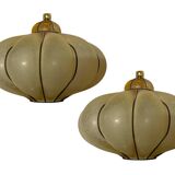 Wrought Iron & Murano Glass Wall Sconces, Italy, 1960s, Set of 2 