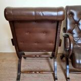 Pair of leather chesterfiel armchairs