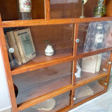 Vintage oak wall display case