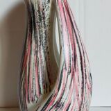 Free-form ceramic vase by R. Dupanier with abstract decoration from the 50s
