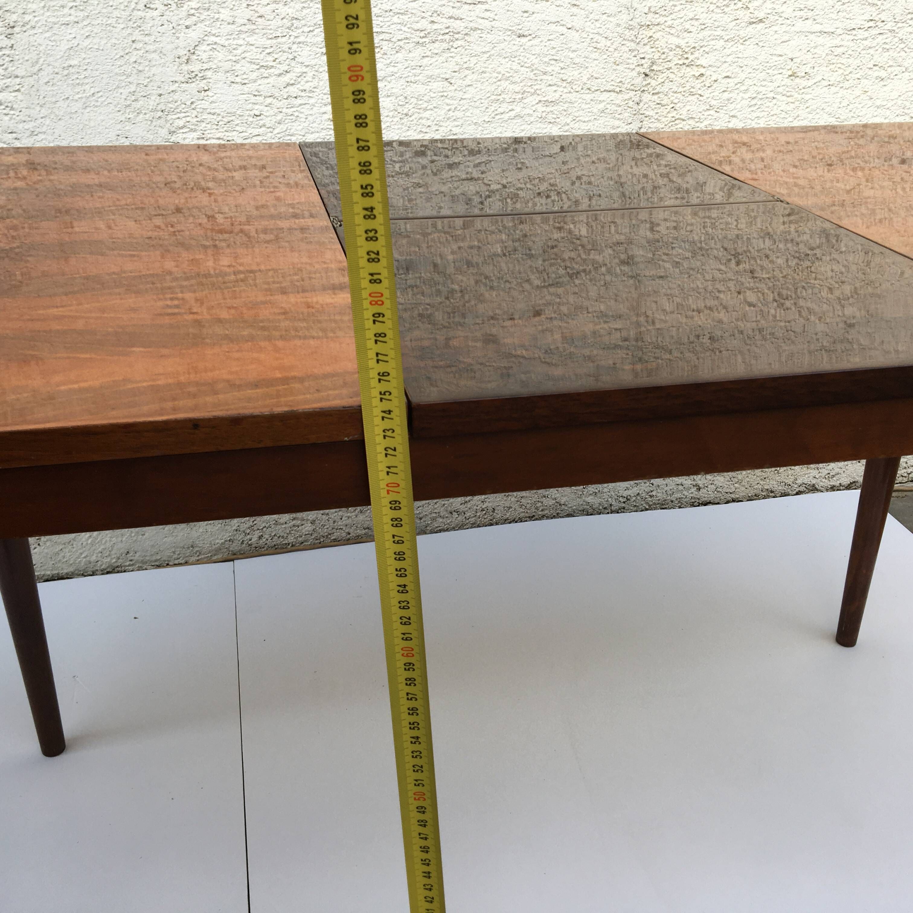 Vintage MIER Topolcany Extendable Dining Table Mid Century 60s Wood 120cm-160cm.