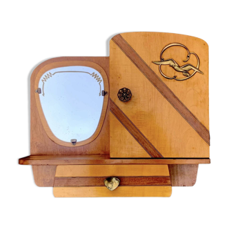 Art Deco medicine cabinet in varnished wood