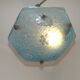 French Art Deco Degué Ice Blue Hexagonal Glass Pendant Ceiling Light