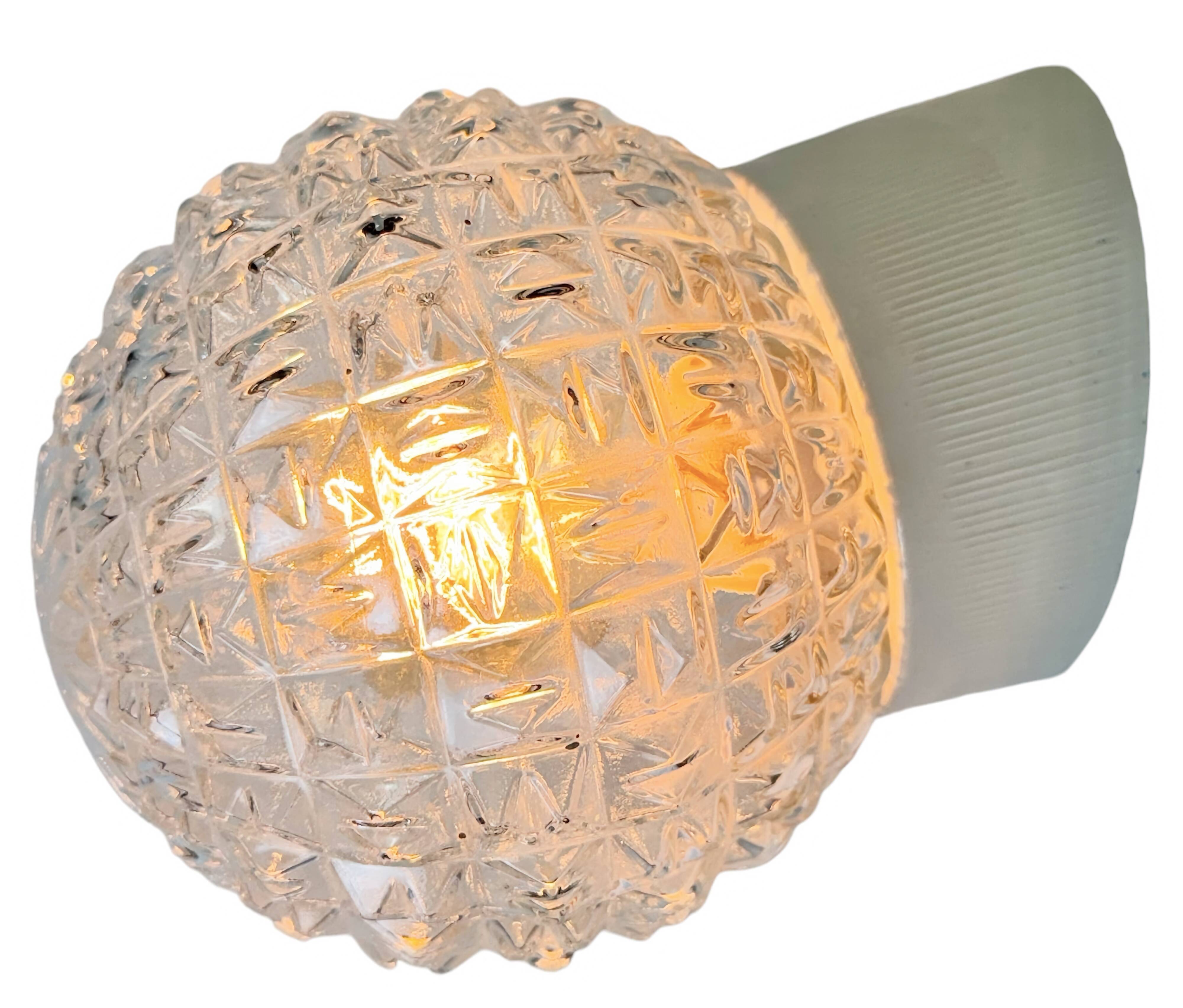 Vintage White Porcelain Wall Light, 1970s