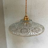 Suspension vintage en verre ciselé