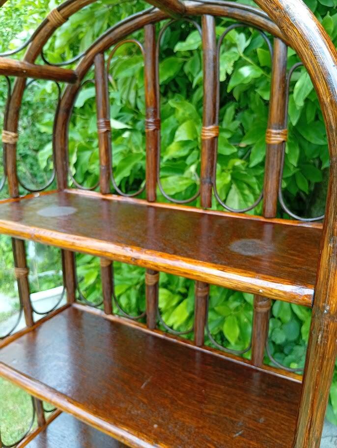 Bamboo wicker bookshelf