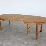 Table de salle à manger brutaliste | Table ovale | Extensible | Période Kjaernulf | 19