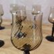 11 vintage black foot smoked twisted water glasses