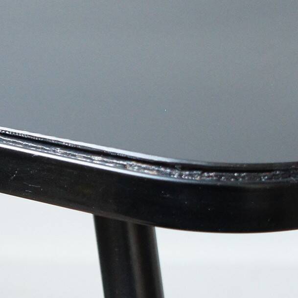 Black formica tripod side table