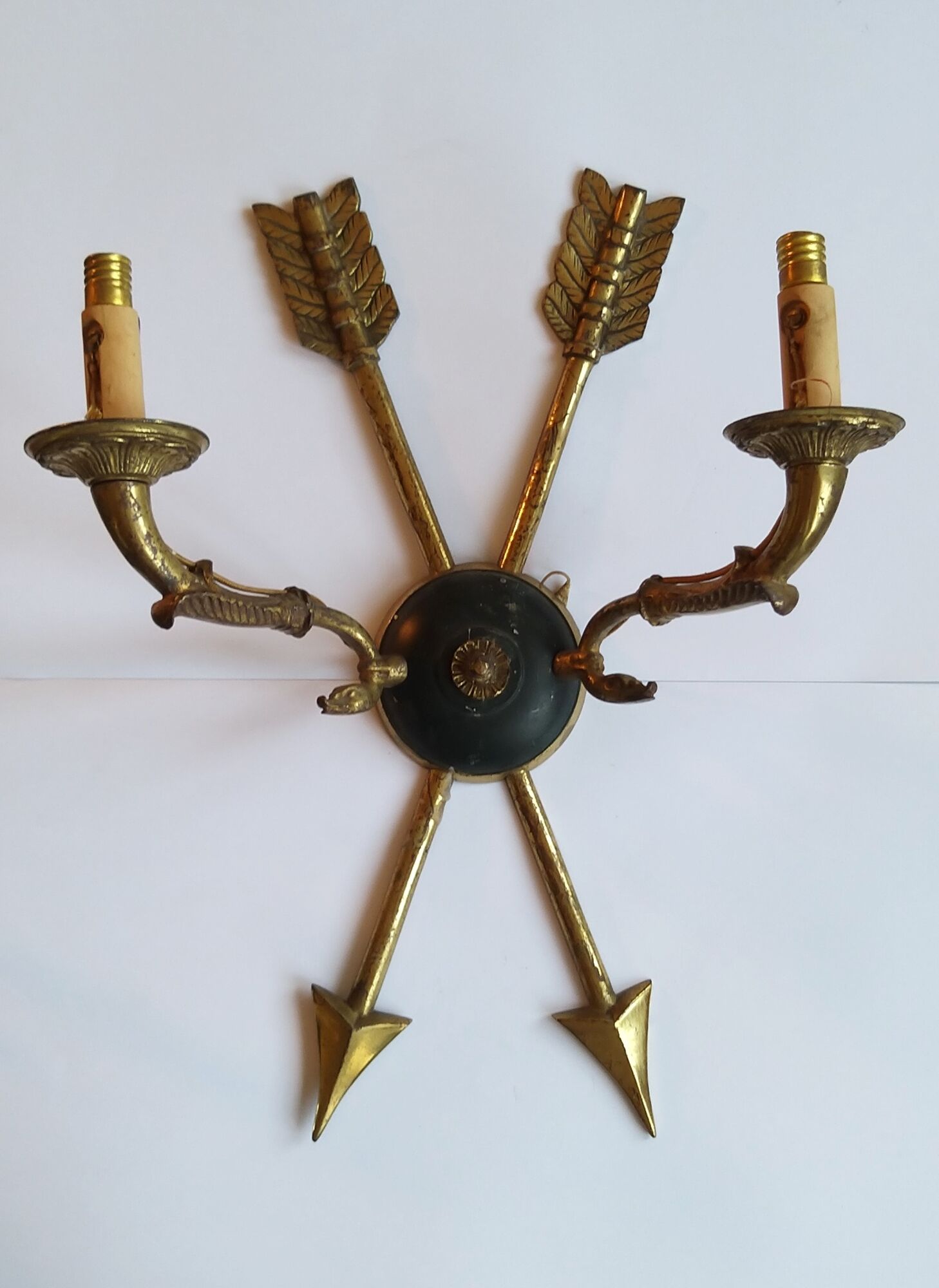 Pair of bronze sconces in Empire House Creation "R.B" 1950/1960