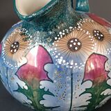 Iridescent porcelain vase with dandelion decoration, Amphora, Czechoslovakia, 1920.