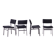Set of four entirely black Hulmefa dining chairs, Architectural Modernism.