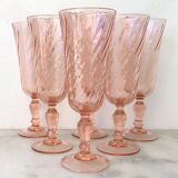 6 glasses vintage champagne flutes