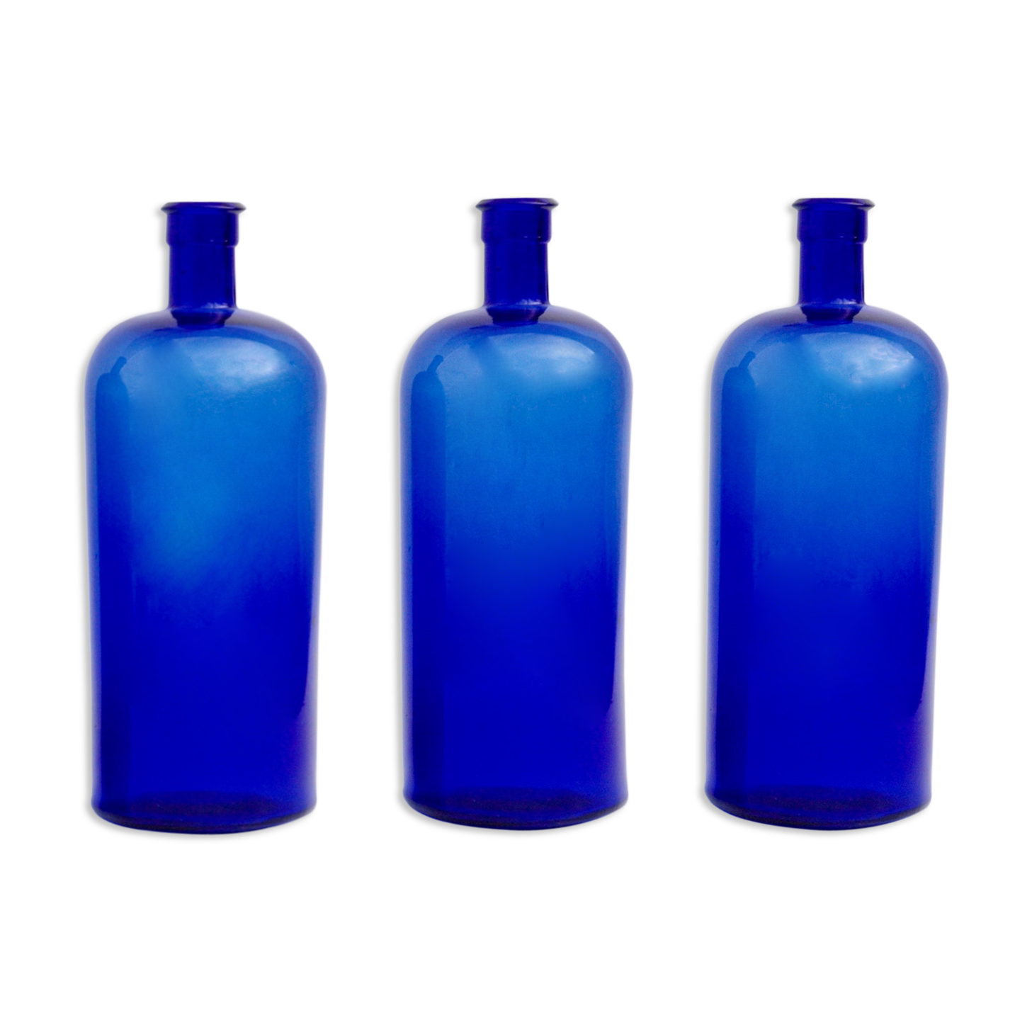 3 old apothecary bottles (h 26cm)