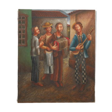 Old painting on canvas signed Tobias Marcier